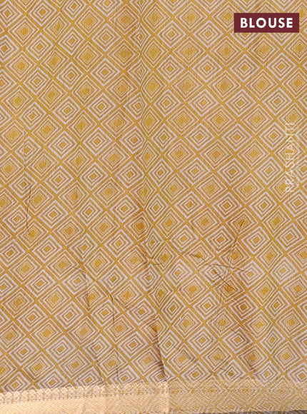 Green & Mustard Yellow Semi Maheshwari Cotton Saree