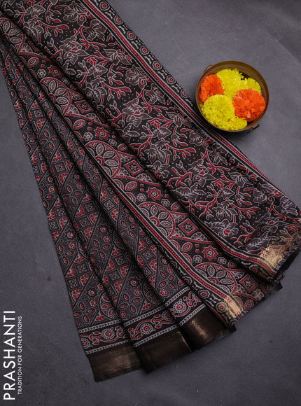 Coffee Brown Semi Maheshwari Cotton Saree