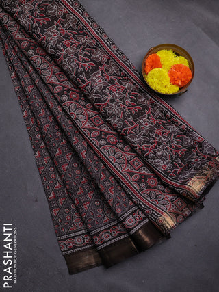 Coffee Brown Semi Maheshwari Cotton Saree