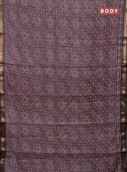 Coffee Brown Semi Maheshwari Cotton Saree