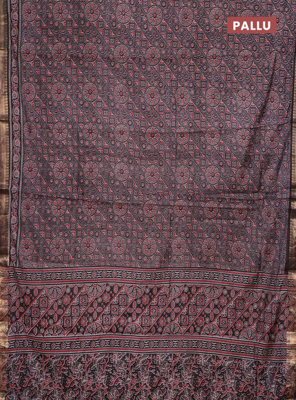 Coffee Brown Semi Maheshwari Cotton Saree