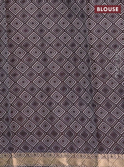 Coffee Brown Semi Maheshwari Cotton Saree