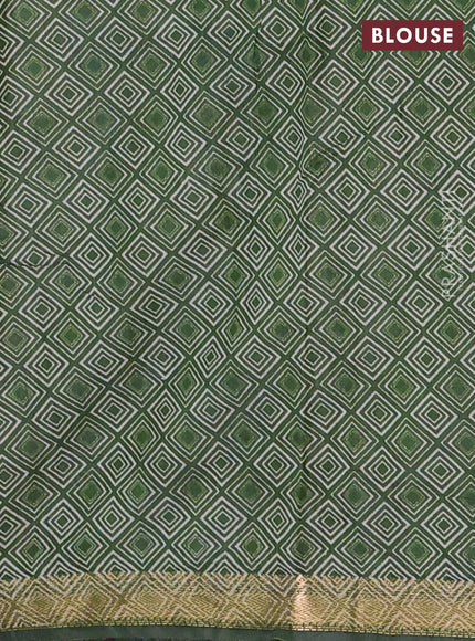 Blue & Green Semi Maheshwari Cotton Saree