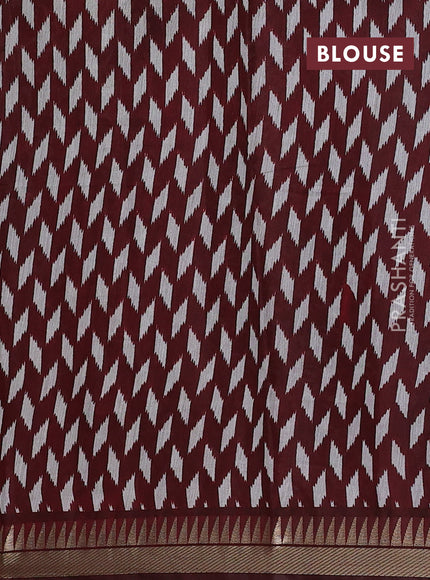 Black & Maroon Semi Maheshwari Cotton Saree