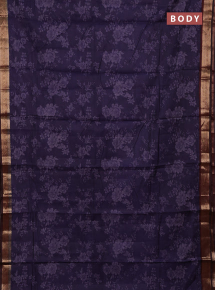 Violet & Maroon Semi Maheshwari Cotton Saree