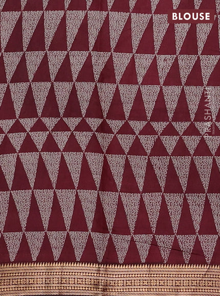 Violet & Maroon Semi Maheshwari Cotton Saree
