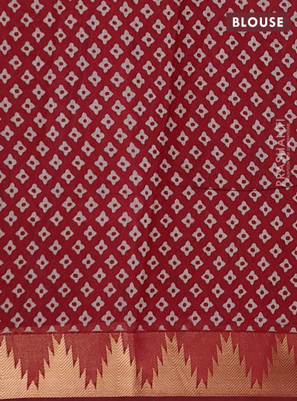 Navy Blue & Maroon Semi Maheshwari Cotton Saree