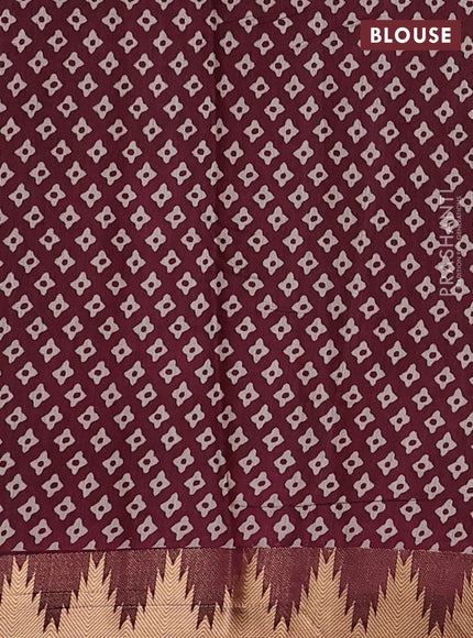 Green & Maroon Semi Maheshwari Cotton Saree