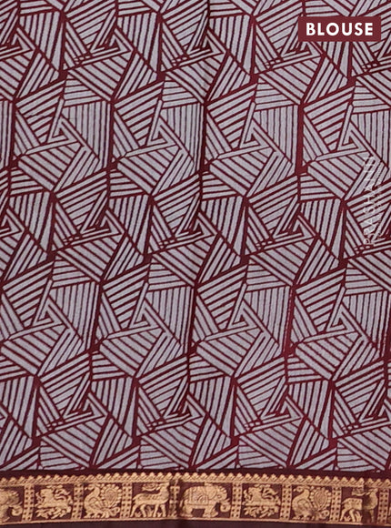 Black & Maroon Semi Maheshwari Cotton Saree