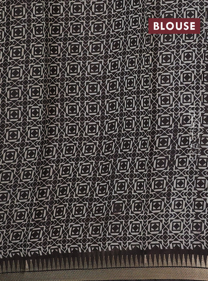 Maroon & Coffee Brown Semi Maheshwari Cotton Saree