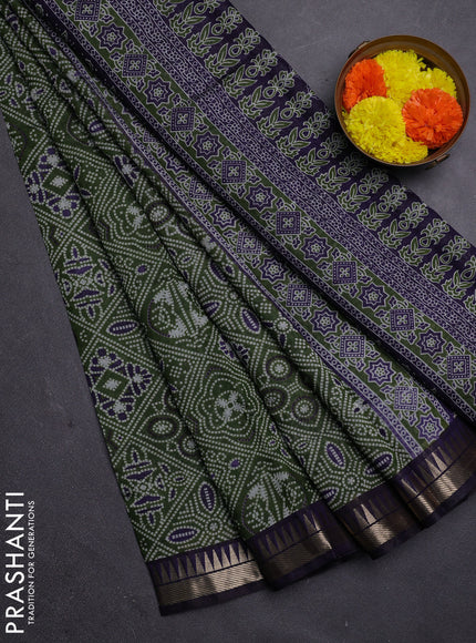 Green & Blue Semi Maheshwari Cotton Saree
