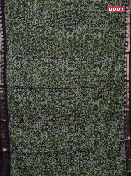 Green & Blue Semi Maheshwari Cotton Saree