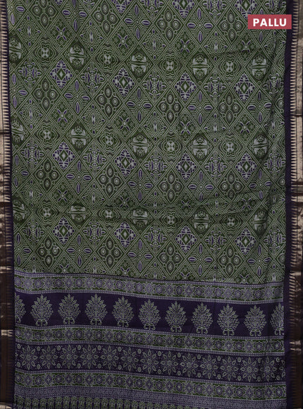 Green & Blue Semi Maheshwari Cotton Saree