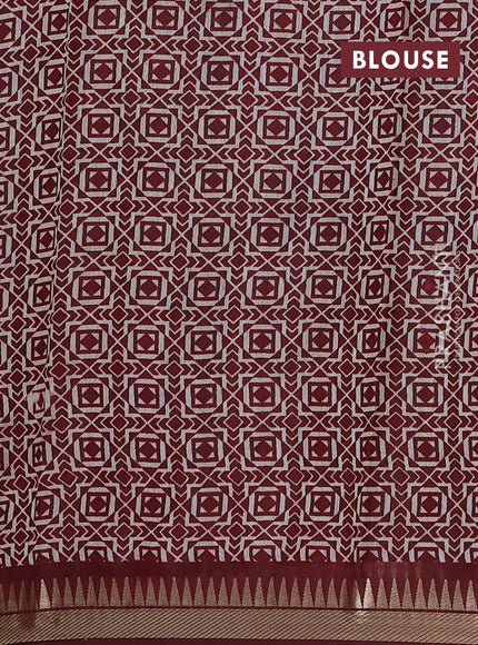 Black & Maroon Semi Maheshwari Cotton Saree