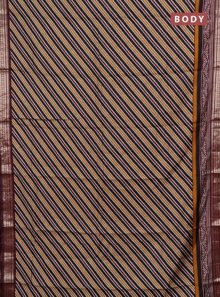 Black & Maroon Semi Maheshwari Cotton Saree