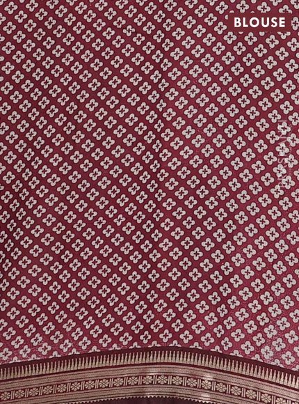 Black & Maroon Semi Maheshwari Cotton Saree