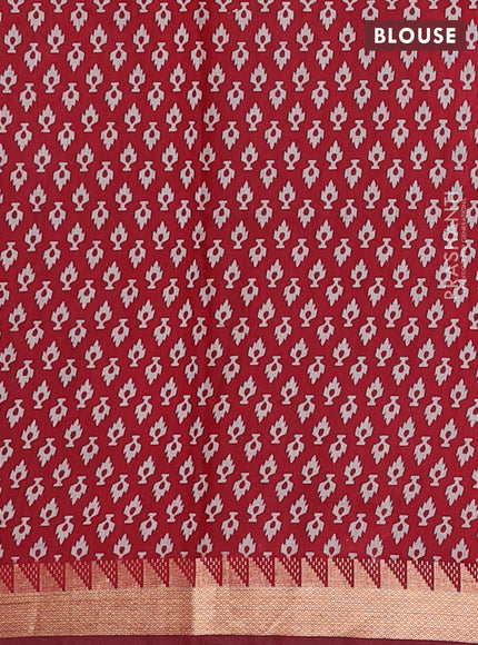 Navy Blue & Maroon Semi Maheshwari Cotton Saree