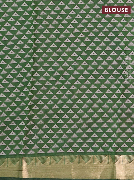 Red & Green Semi Maheshwari Cotton Saree