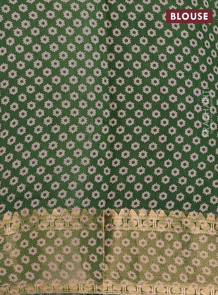 Maroon & Green Semi Maheshwari Cotton Saree