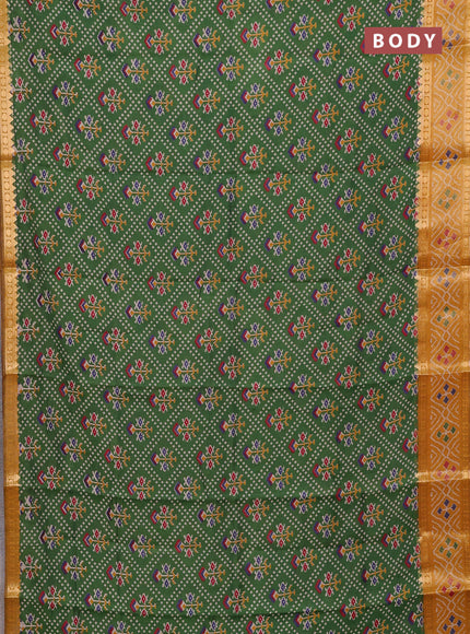 Green & Mustard Yellow Semi Maheshwari Cotton Saree