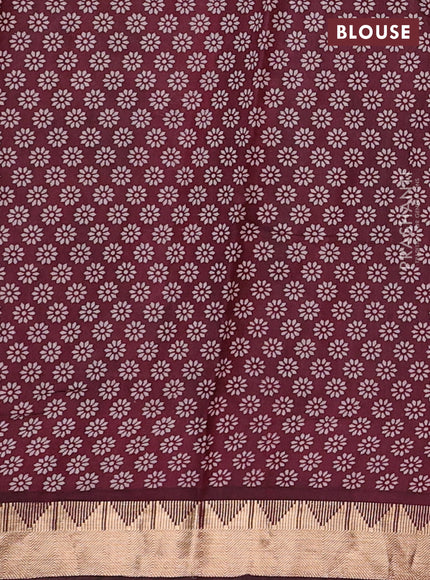 Mustard Yellow & Maroon Semi Maheshwari Cotton Saree