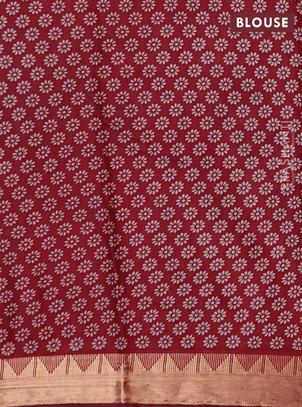 Blue & Maroon Semi Maheshwari Cotton Saree
