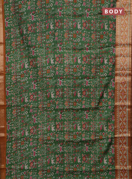 Green & Mustard Yellow Semi Maheshwari Cotton Saree