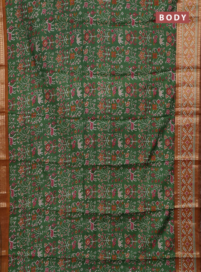 Green & Mustard Yellow Semi Maheshwari Cotton Saree