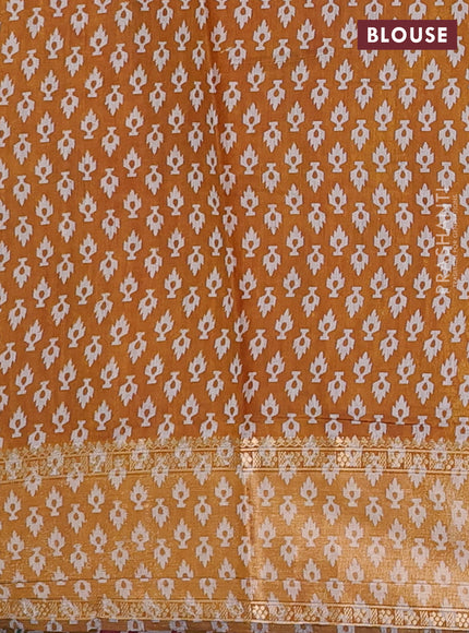 Green & Mustard Yellow Semi Maheshwari Cotton Saree