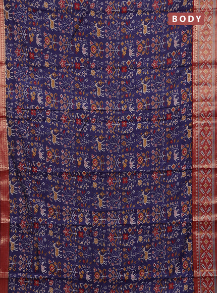 Blue & Maroon Semi Maheshwari Cotton Saree