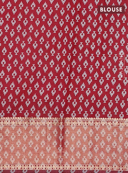 Blue & Maroon Semi Maheshwari Cotton Saree
