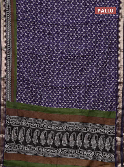 Blue Semi Maheshwari Cotton Saree