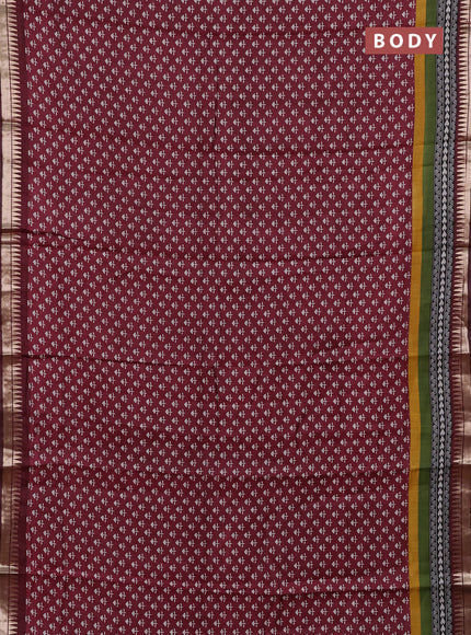 Maroon Semi Maheshwari Cotton Saree