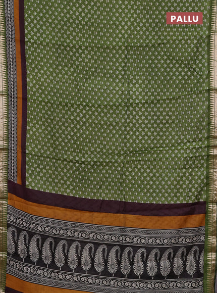 Green Semi Maheshwari Cotton Saree