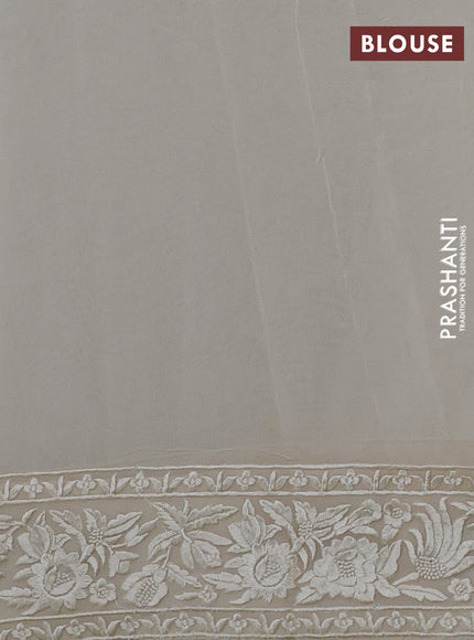 Cream Georgette Saree - Parsi Embroidery