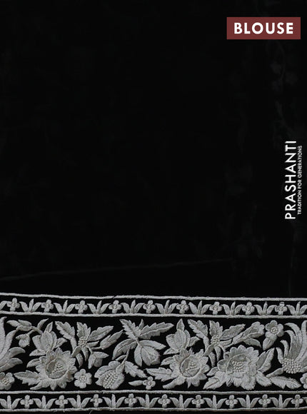 Black Georgette Saree - Parsi Embroidery