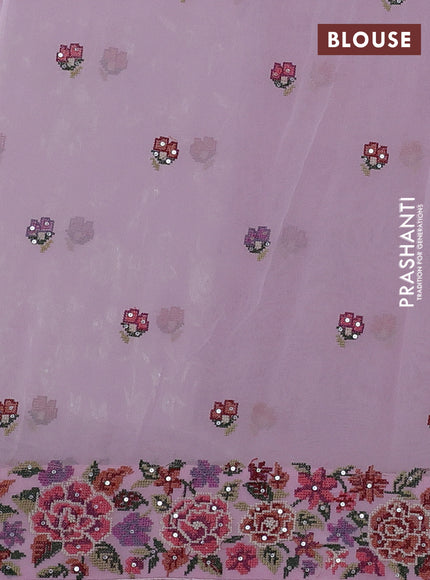 Light Pink Georgette Saree - Embroidery