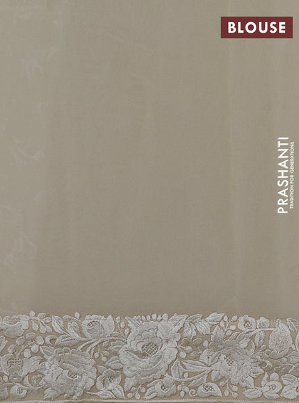 Beige Georgette Saree - Parsi Embroidery