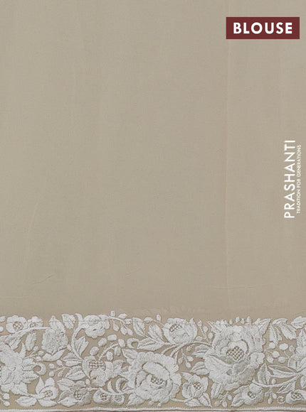 Beige Georgette Saree - Parsi Embroidery