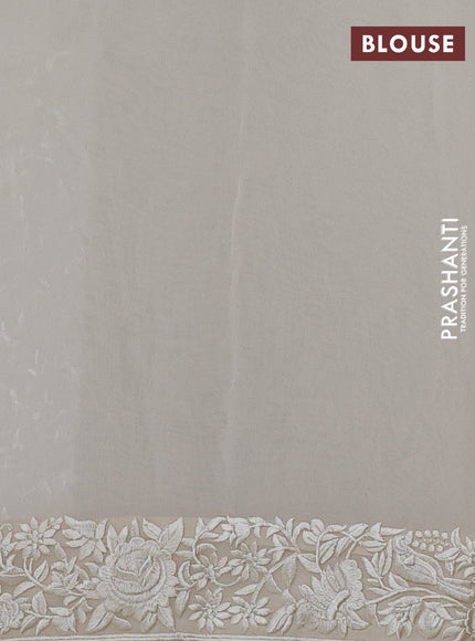 Cream Georgette Saree - Parsi Embroidery