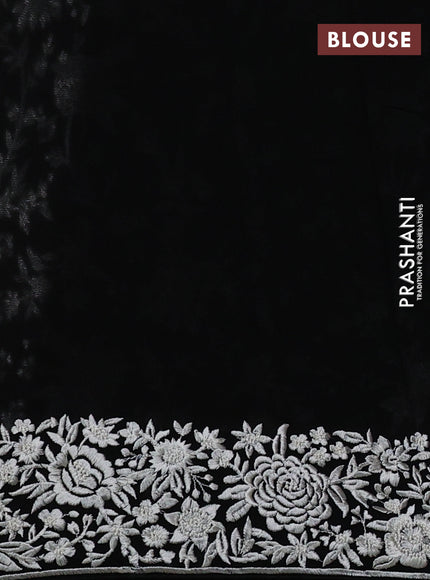 Black Georgette Saree - Parsi Embroidery