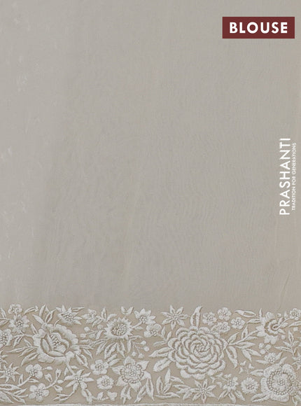 Cream Georgette Saree - Parsi Embroidery