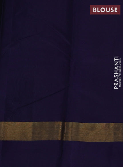 Green & Navy Blue Kanchipuram Silk - Buttas