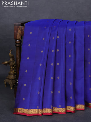 Blue & Maroon Kanchipuram Silk - Buttas