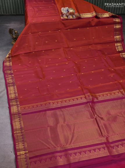 Rust & Pink Kanchipuram Silk - Buttas