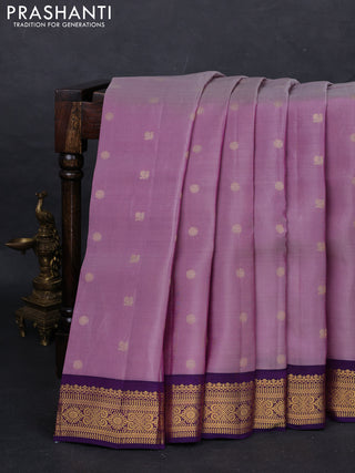 Pastel Purple & Purple Kanchipuram Silk - Buttas