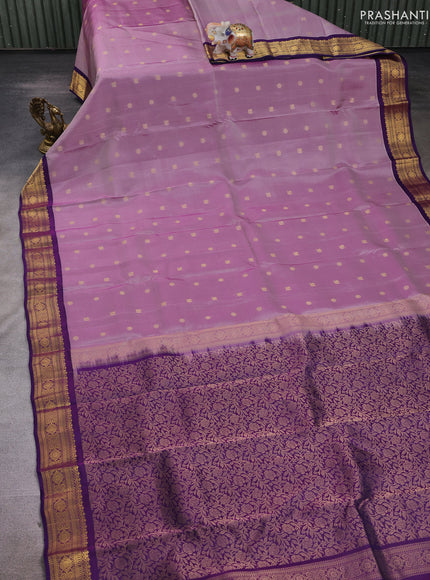 Pastel Purple & Purple Kanchipuram Silk - Buttas