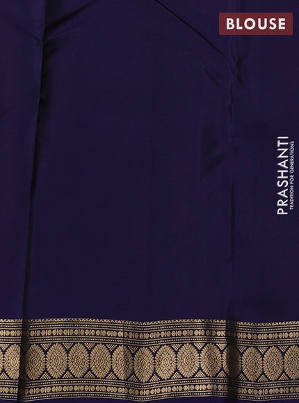 Maroon & Navy Blue Kanchipuram Silk - Buttas