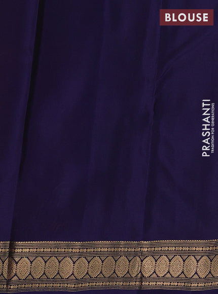 Rust & Navy Blue Kanchipuram Silk - Buttas