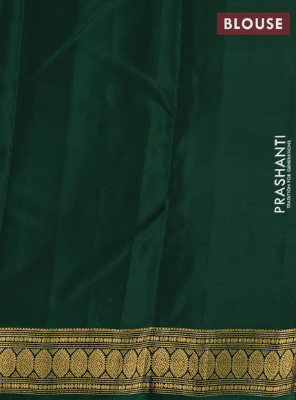 Wine & Green Kanchipuram Silk - Buttas